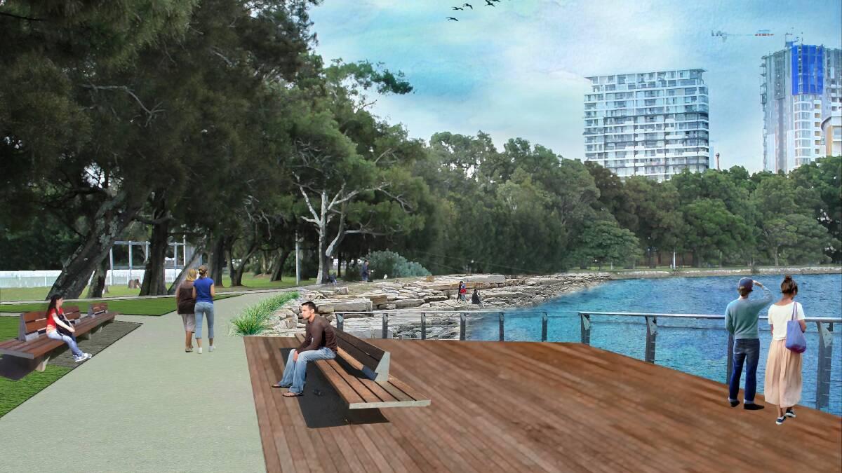 Tick of approval: An artist impression of the foreshore at Cahill Park. Picture: Supplied