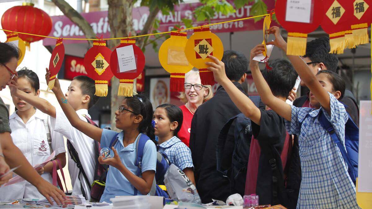 Hundreds of people came out to celebrate Lunar New Year in Rockdale on Friday. Picture: Anna Warr.