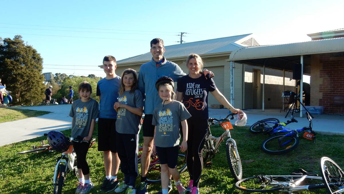 Helping hand: Megan and Gavin Rosser with their children. Picture: Supplied