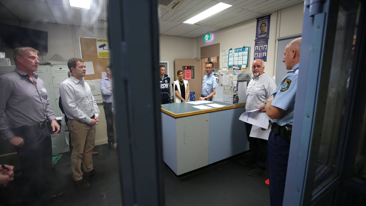 Community representatives had the chance to see behind the scenes at Miranda police station on Wednesday. Pictures: John Veage