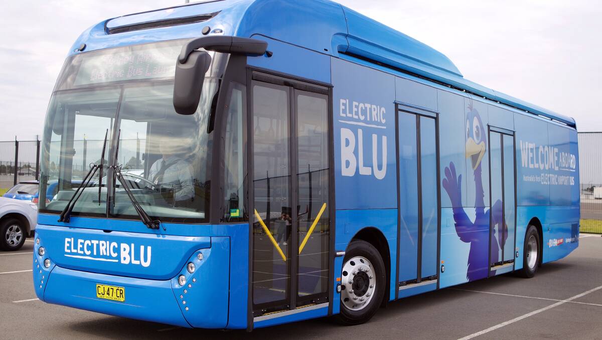 Going green: The new electric bus which will replace the existing diesel buses at Sydney Airport. Picture: Supplied