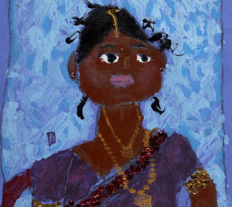 Role model: Advikaa Nageswaramurthy's painting of her mother.