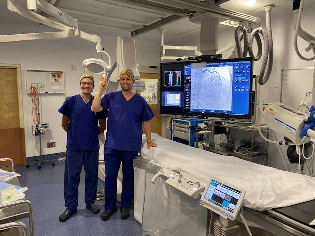 St George Private Hospital cardiologists with the new technology that is more beneficial for patients undergoing heart procedures. Picture supplied
