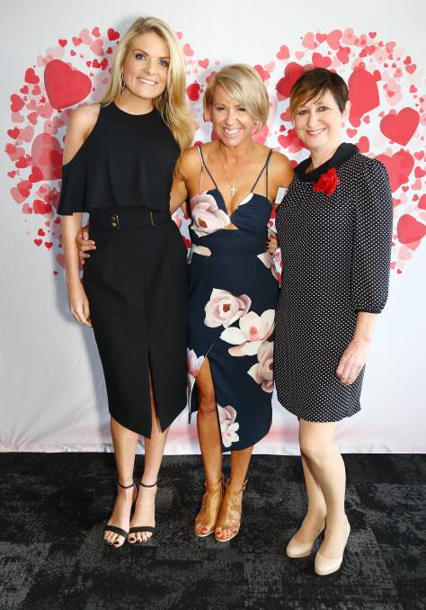Celebrity support: Television presenter Erin Molan, Simone Collins of Brookes Partners Real Estate and Heart Foundation NSW chief executive officer Kerry Doyle at the event.