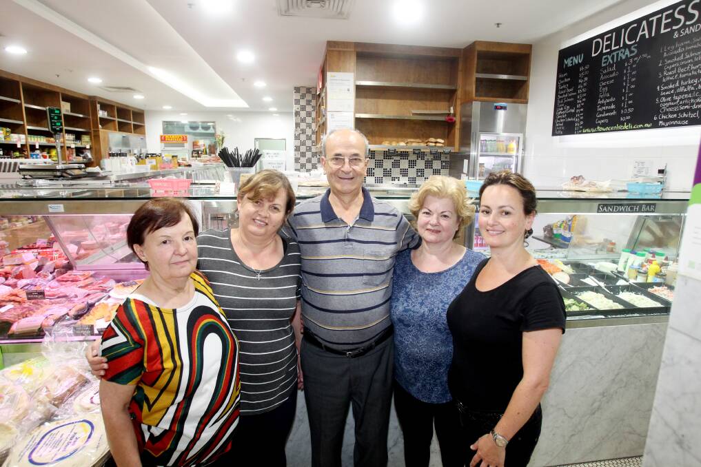 Family business: It's the end of an era for Kogarah Town Centre Deli. Pictured is Roula Goulas, Svetlana Josevski, deli owners Arthur and Olga Leris, and their daughter Vicki Nistazos. Picture: Chris Lane