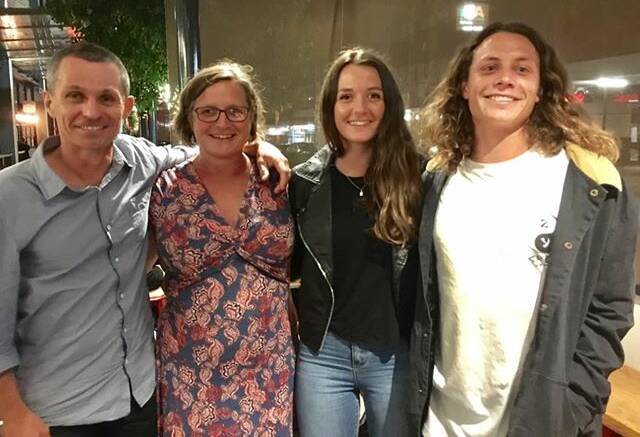 Family support: Emma Hoyle's aunt Karen Urquart (pictured second from left), with her partner Ken McLeod and their children Lindsay and Nelson.
