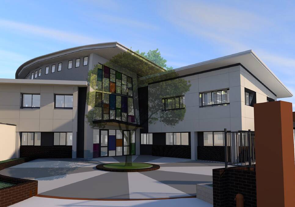 School project: An artist's impression of the front entrance to the new building.