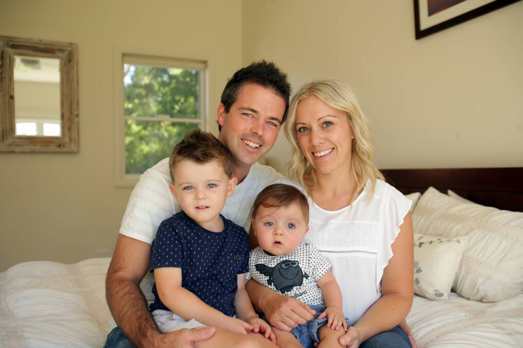 Hospital support: Daniel and Michelle Roy are raising money to support children with congenital heart disease. Their youngest son Ethan, was born with the condition. They also have an older son Zac, 3. Picture: Chris Lane