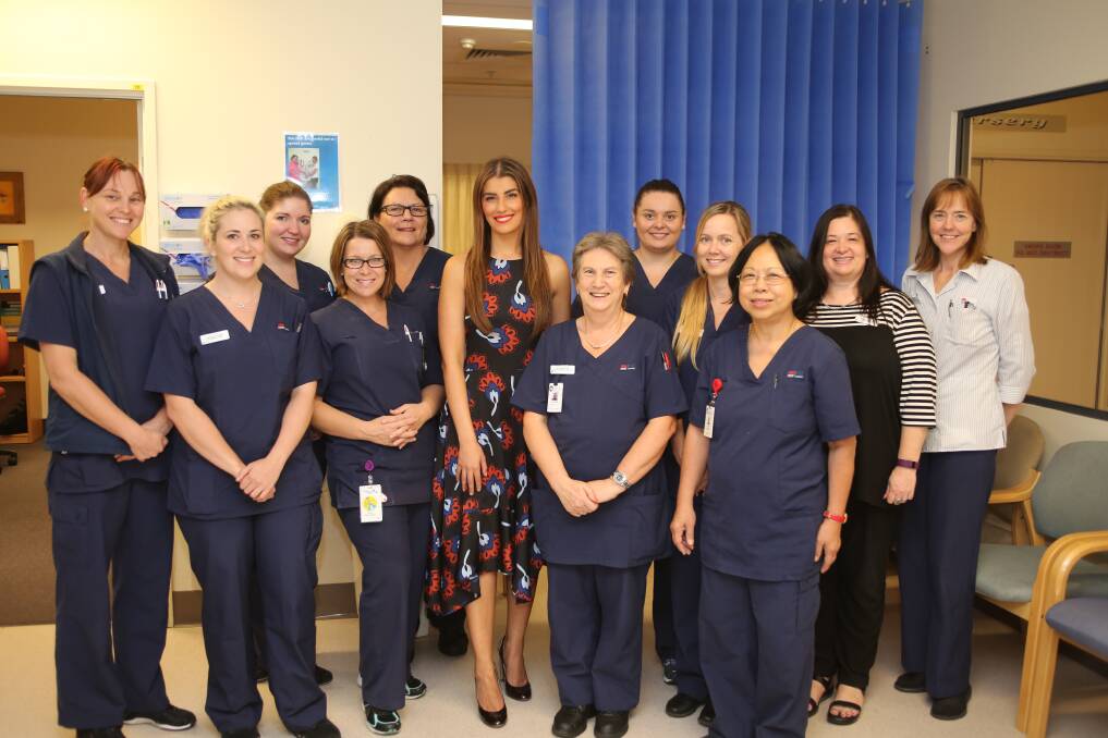 Take a bow: Miranda MP Eleni Petinos visits Sutherland Hospital to congratulate the work of its dedicated midwives, as part of International Day of the Midwife.
