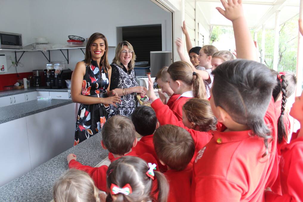 Out with the old, in with the new: Miranda MP Eleni Petinos, pictured with Como Public School principal Nicole Arnold, visits the newly-refurbished canteen.