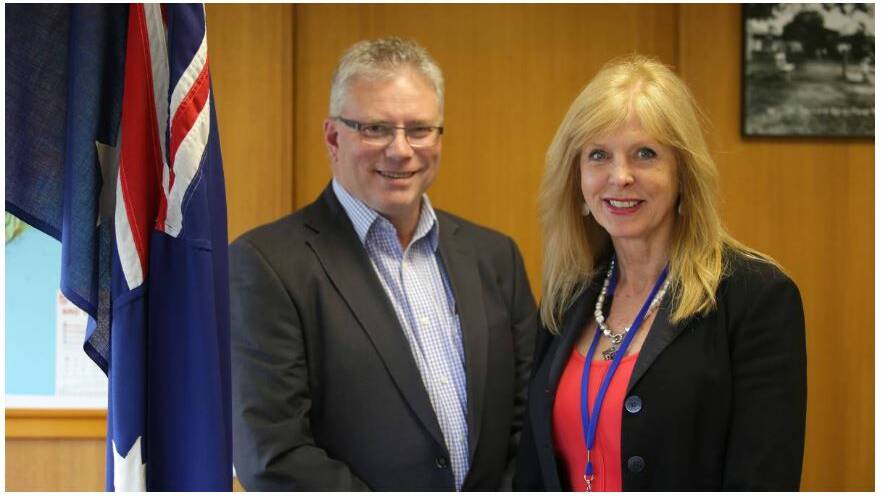 Bayside Administrator Greg Wright with interim General Manager Meredith Wallace. Picture: John Veage