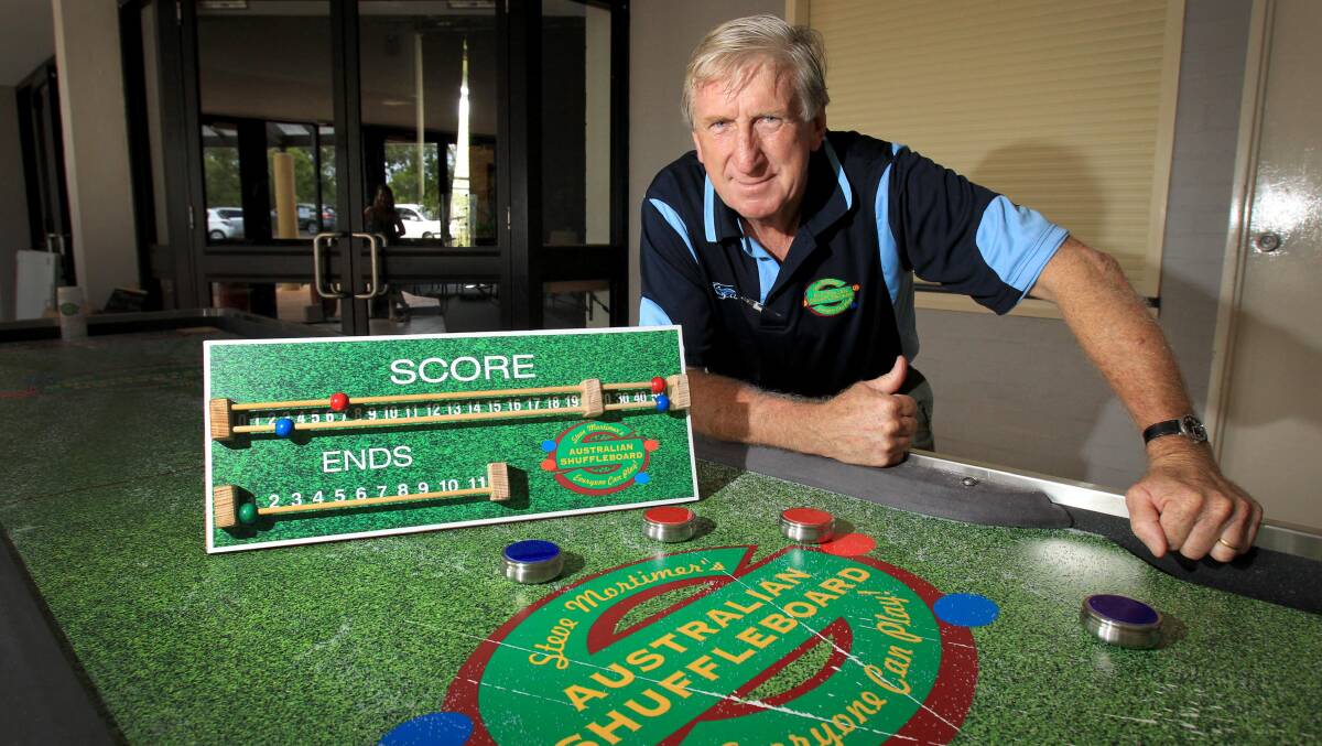 On a mission: Steve Mortimer is behind a new initiative that encourages older Australians to learn shuffleboard. Picture: Isabella Lettini