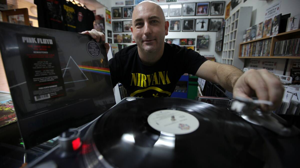 Shane McGlinchy and his Jannali record shop are helping celebrate" World record shop day" bringing back vinyl.Picture John Veage