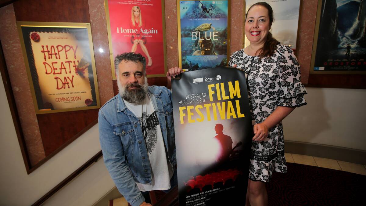 All eyes and ears: Australian Music Festival director Geoff Trio and GU Cinema Cronulla manager Sharon Gilfeather. They are presenting a film festival as part of this year's Australian Music Festival. Picture: John Veage