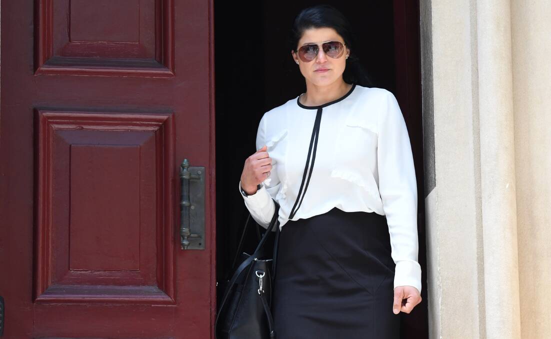 Trial: Katherine Abdallah arrives at the King Street Supreme Court on Wednesday. Picture: Peter Rae