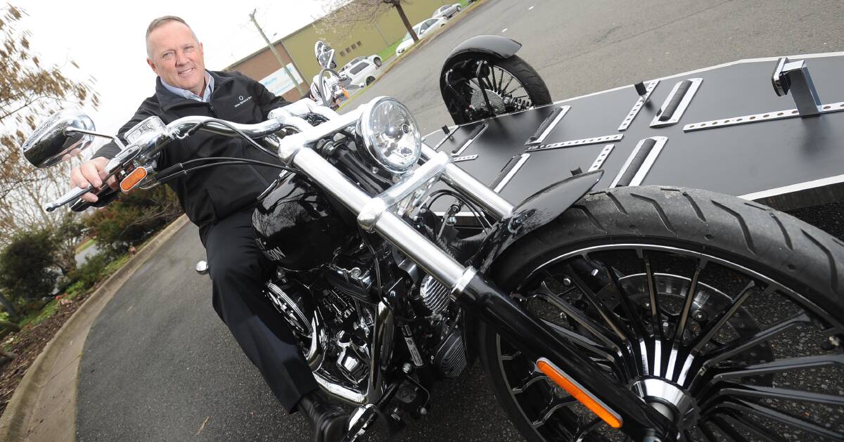 EASY RIDER: Scott Bance hope the new "Harley-hearse" will inspire conversations about an important life event. Picture: Laura Hardwick.