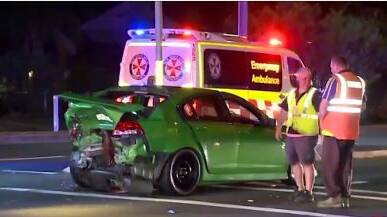 The car in which the woman was rapped after it was hit from behind. Picture: 7 News.