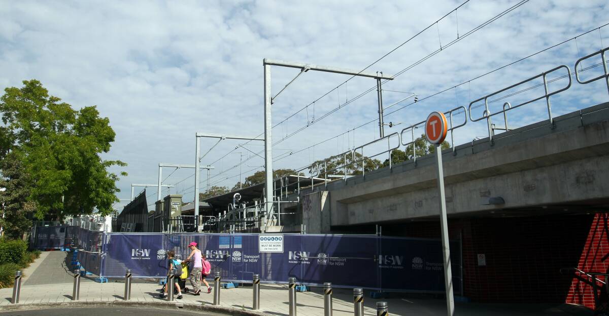 Under way: Site preparations have started for the Narwee station upgrade, requiring temporary traffic and pedestrian changes. Picture: Chris Lane