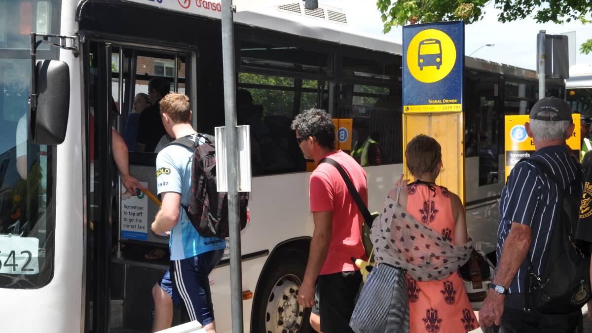 Passengers board a replacement bus at Caringbah.