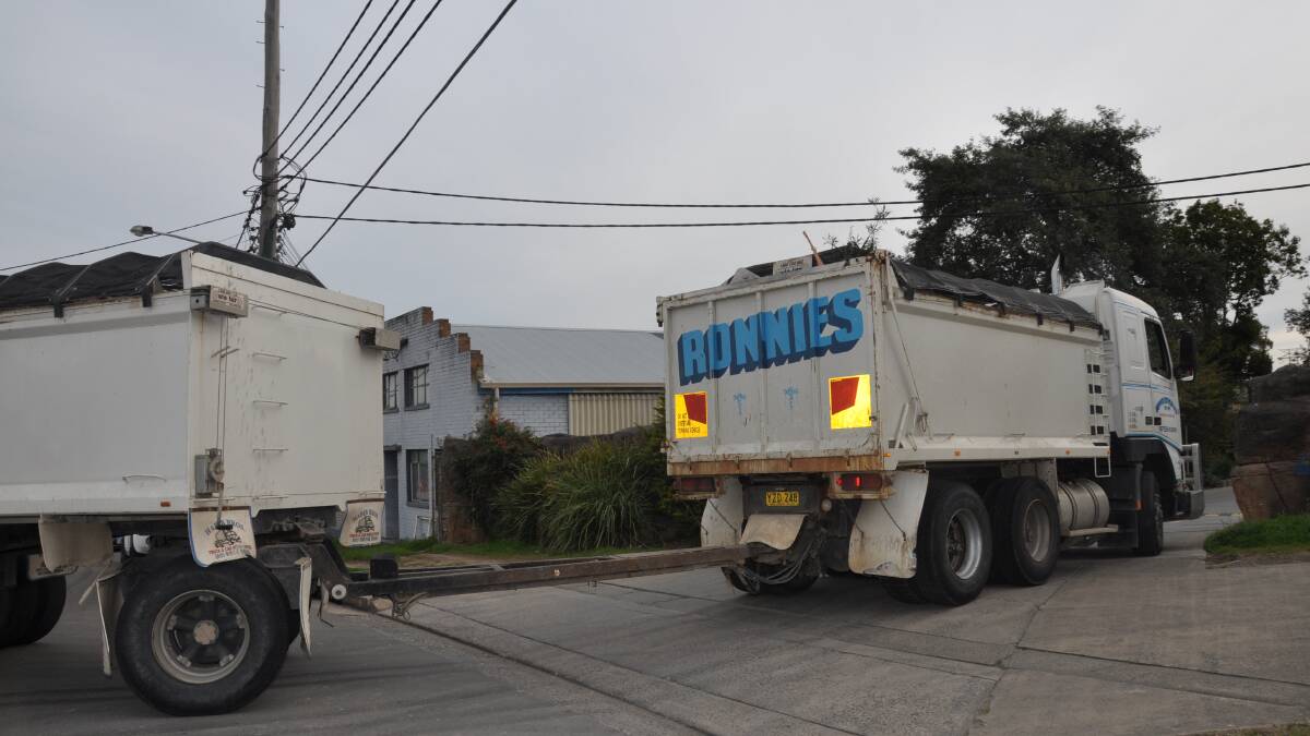 Traffic concerns: A B-double truck enters the Bingo facility.