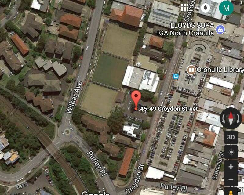 Club Cronulla and the adjoining council car park at 45-49 Croydon Street. Picture: Google Maps