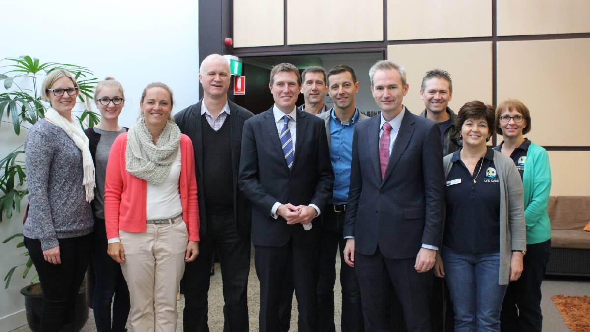 Peakhurst visit: Christian Porter, David Coleman and members of Georges River Life Care. Picture: supplied