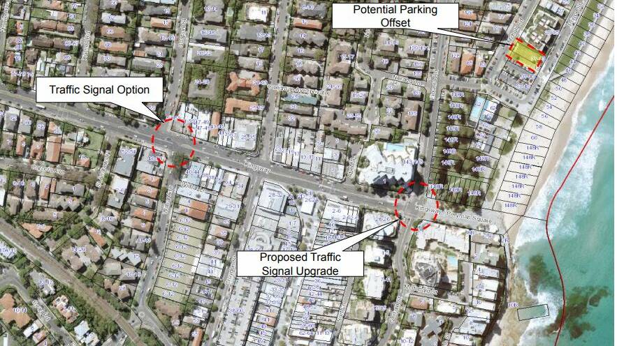 Proposed works at Kingsway / Wilbar Avenue intersection and Kingsway / Gerrale Street and Elouera Road intersection. Picture: Sutherland Shire Council
