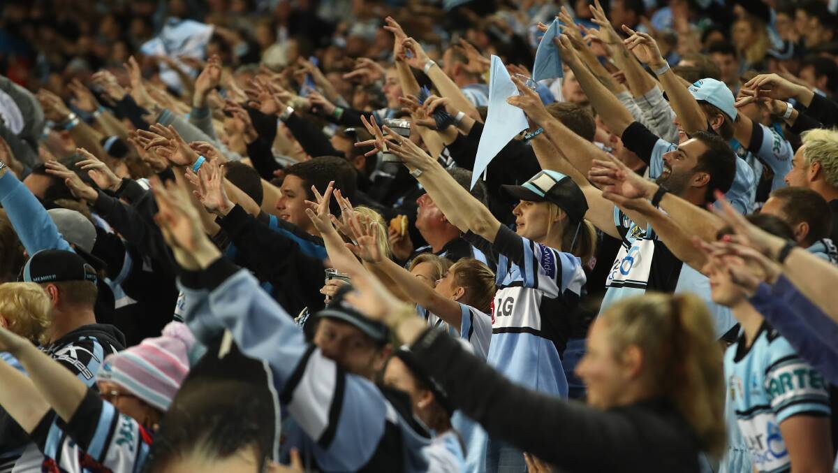 Sharks fans to welcome home players. Picture: Getty Images