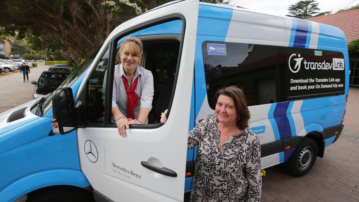 "Great initiative": Driver Leeandra Gavin, whose official title is "journey maker", and Belinda Hanrahan at Hazelhurst, where the minibuses can drop off and pick up passengers at the door. Picture: John Veage