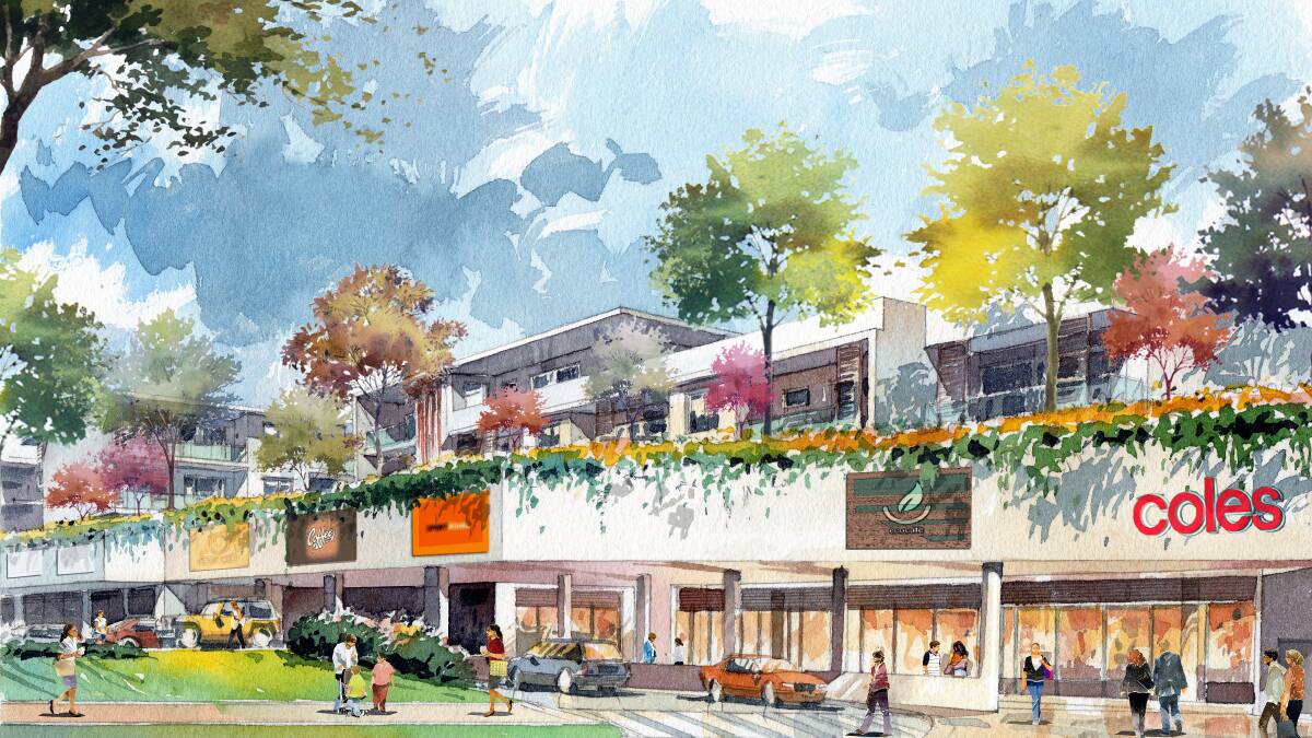 Illawong plans: A total of 140 apartments in four blocks, and an upgraded Coles supermarket, are included in the proposed $75 million project. Picture: supplied