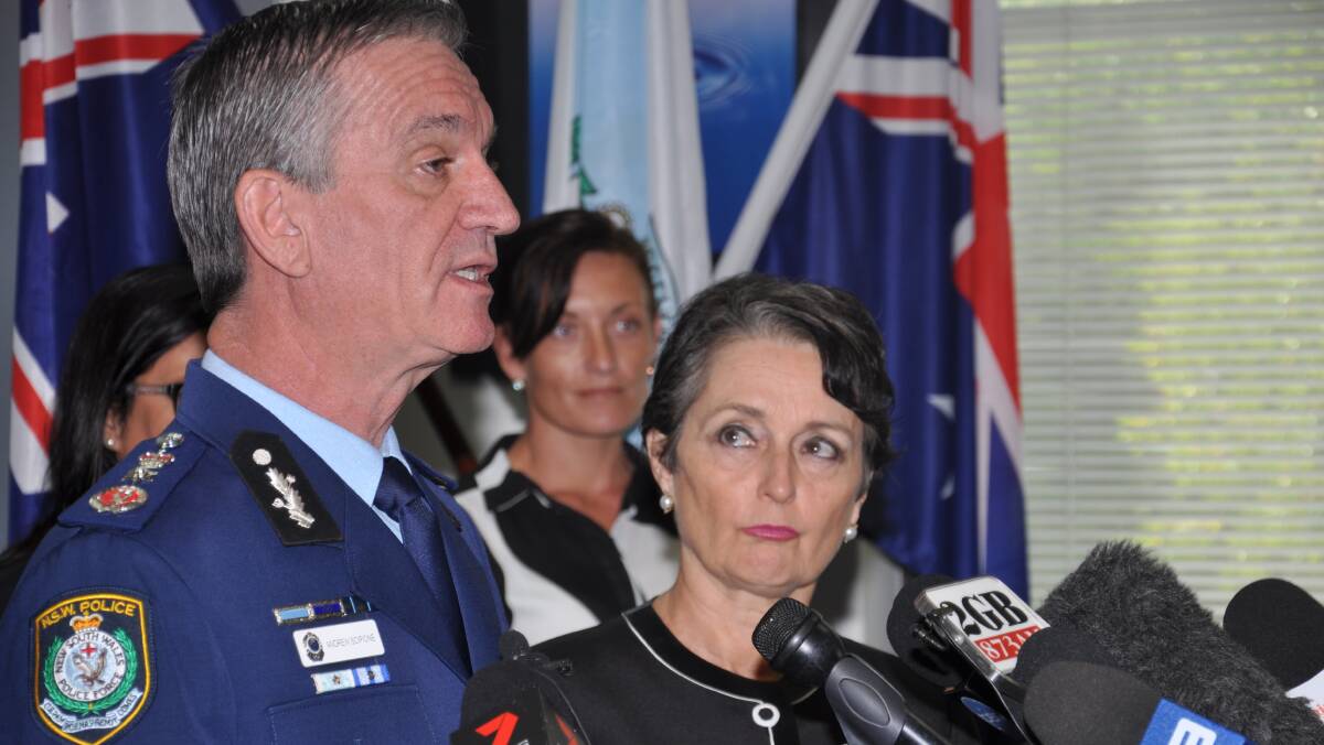 Disclosure scheme starts: Andrew Scipione and Pru Goward with NSW Woman of the Year Jennifer Armstrong behind them.