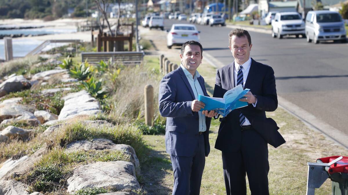Greenspace grant: Sutherland Shire mayor Carmelo Pesce and Cronulla MP Mark Speakman welcome the funding. Picture: John Veage