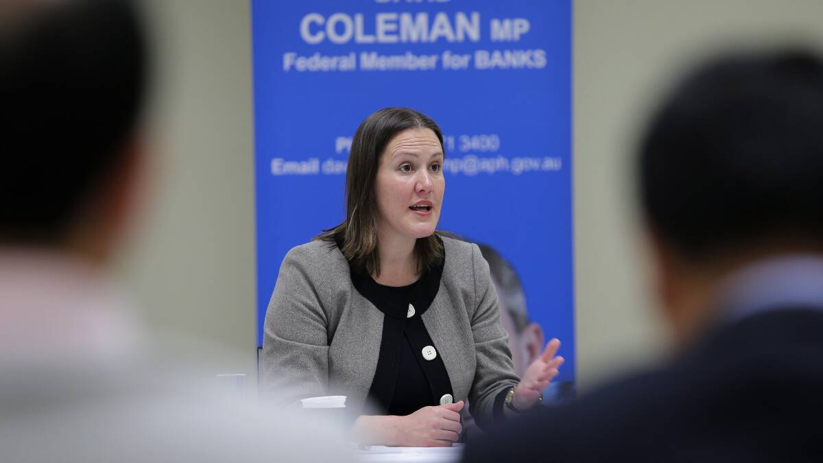 Minister Kelly O’Dwyer at the small business forum at Club Central, Hurstville. Picture: John Veage