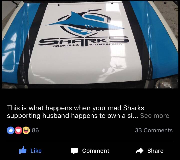 One supporter has resprayed his car. Picture: Facebook