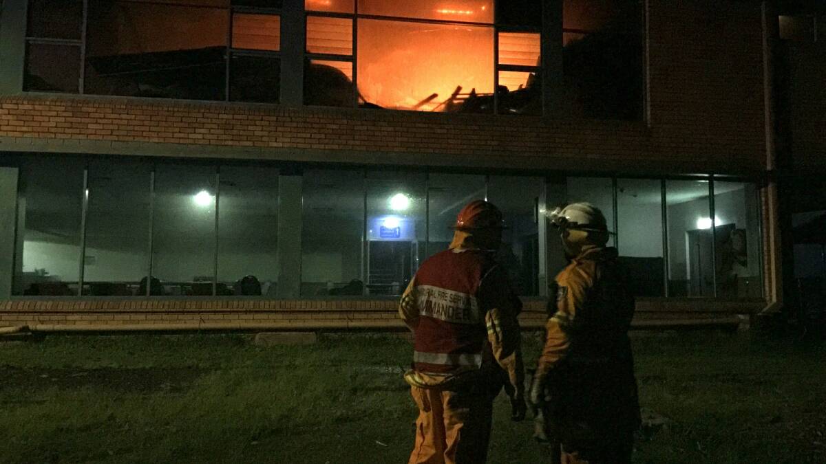 Gutted: Firefighters battle a fire at Bundeena RSL Memorial Club in February 2015. Picture: Scott Deller