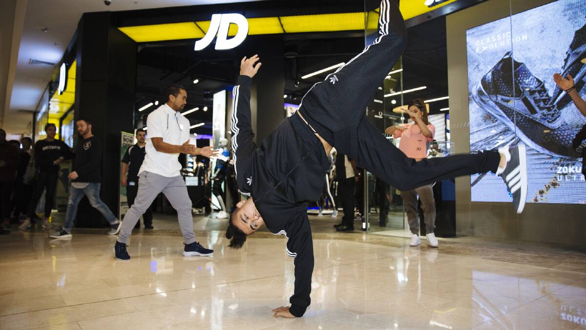 Promoting the opening of the JD Sports store at Westfield Parramatta. Picture: Scott Bruce