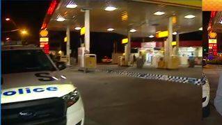 Police investigate at Bexley service station. Picture: 7 News Facebook
