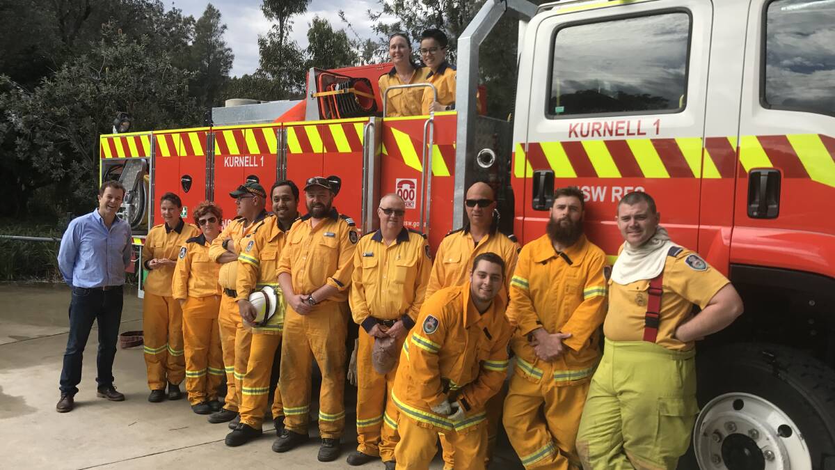 RFS Kurnell crew and Mark Speakman with the new Category 1 tanker. Picture: supplied