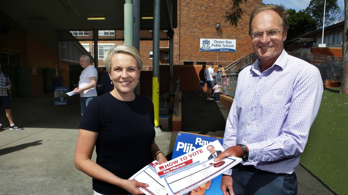 Tanya Plibersek at Oyster Bay Public School which she attended with her brother Ray, a Labor candidate for C Ward. Picture: John Veage