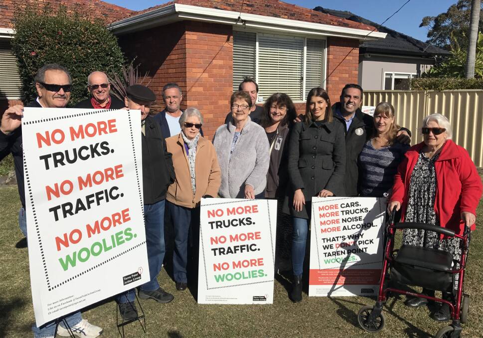High-level support: Mayor Carmelo Pesce and Miranda MP Eleni Petinos show support for the residents' campaign to stop the development. Picture: supplied