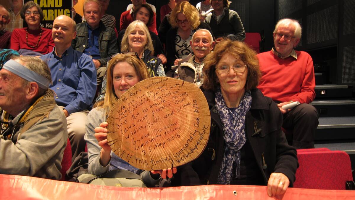 Controversail legislation: Robbi Wymer and Pauline Duncan with a message for the government at a Gymea forum earlier this year. Picture: supplied