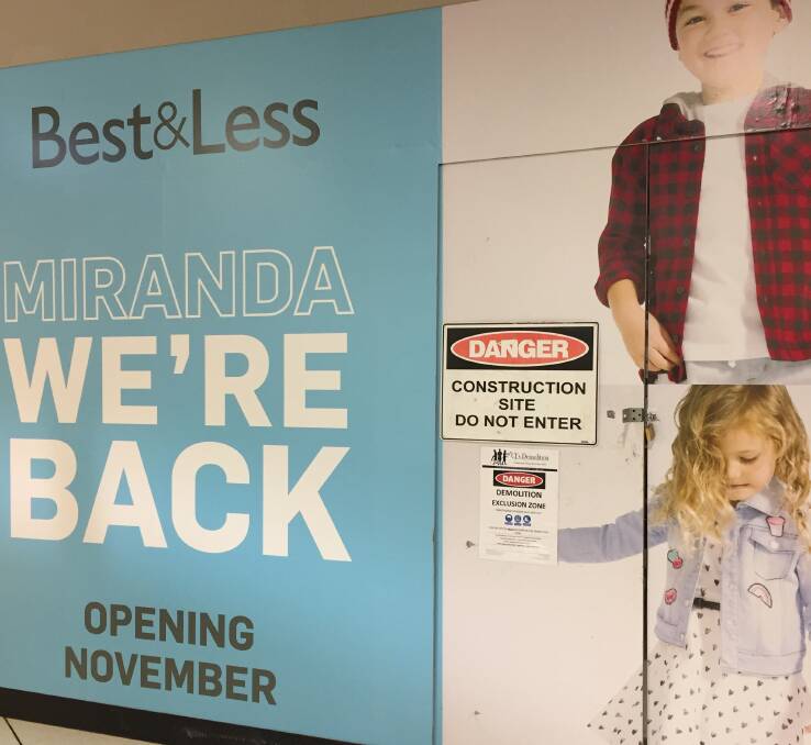 Hoarding outside the new store location in Westfield Miranda. Picture: supplied