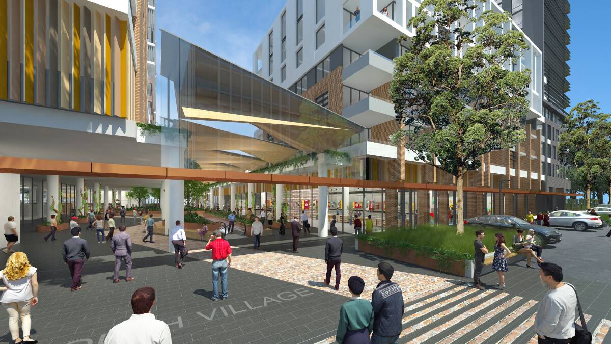Artist's impression of the shopping centre in South Village at Kirrawee. Picture supplired