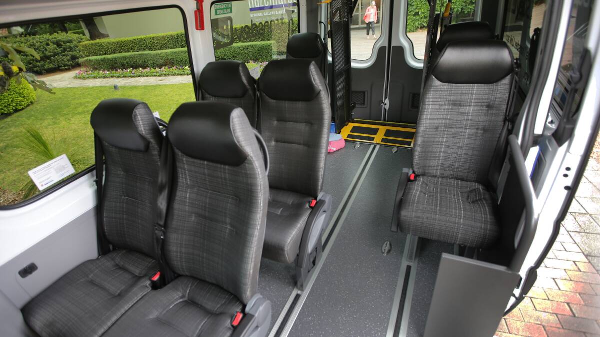 Interior of the vehicles, which seat 11 passengers. Picture: John Veage
