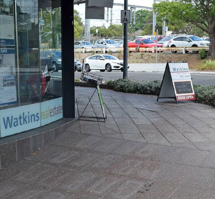 The footpath after removal of the logos. Picture: supplied