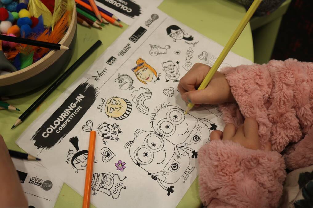 Yellow fever: Pint sized Picassos can also showcase their colouring abilities for the Despicable Me colour in competition.