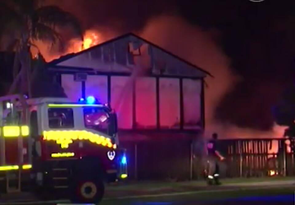 Fierce fire: A woman has died after a fire tore through a house in Bangor early on Tuesday morning. Picture: ABC News 24