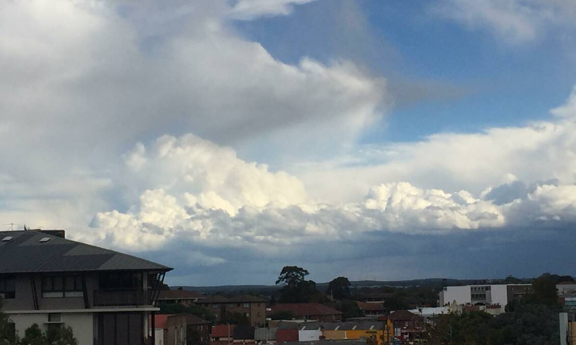 Cold snap on the way: Skies looking south to Sutherland Shire from Kogarah.