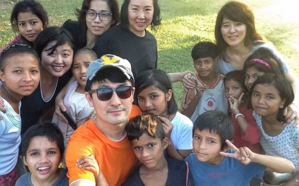 Dr John Lee visiting one of the orphanages in Nepal.