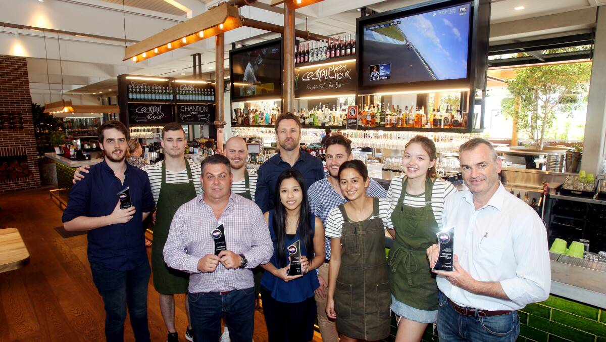 Princely performance: Chris Feros management and staff celebrate after winning four awards at the AHA NSW Awards for Excellence. Picture: Chris Lane